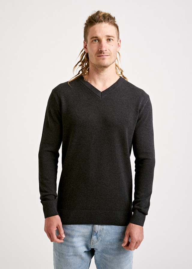 MEN KNITTED SWEATER ANTHRACITE